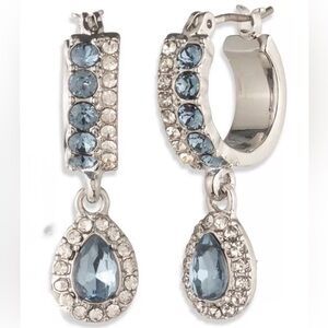 Givenchy Silver and Blue Drop Earrings